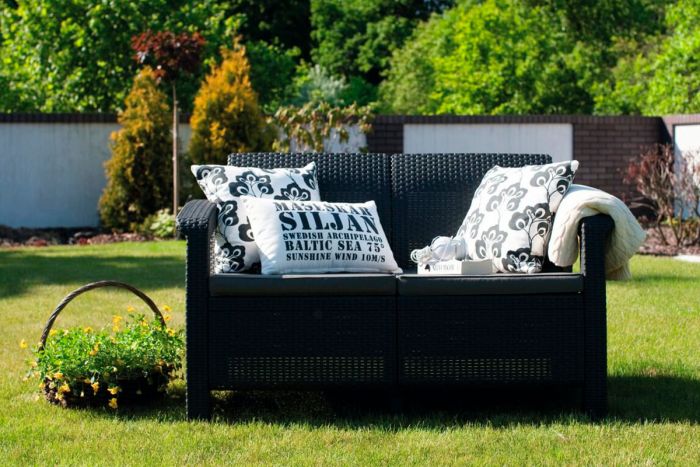 Диван двухместный Corfu Love Seat, Серый (1280×700×790мм)