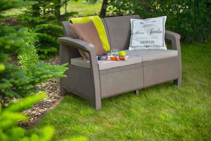 Диван двухместный Corfu Love Seat, Капучино (1280×700×790мм)