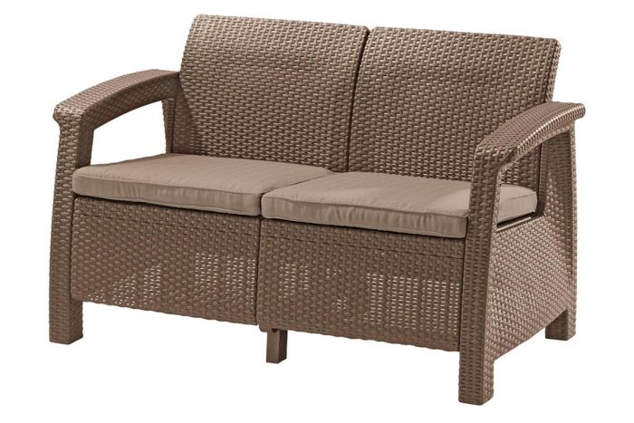 Диван двухместный Corfu Love Seat, Капучино (1280×700×790мм)