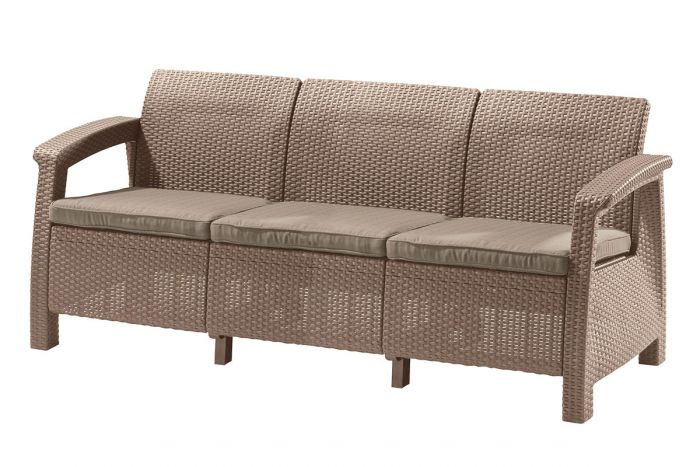 Диван трёхместный Corfu Love Seat Max, Капучино (1820×700×790мм)