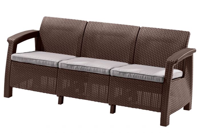 Диван трёхместный Corfu Love Seat Max, Коричневый (1820×700×790мм)