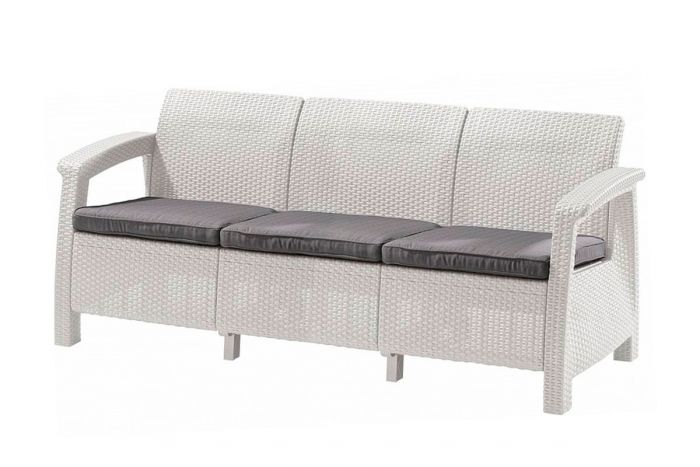 Диван трёхместный Corfu Love Seat Max, Белый (1820×700×790мм)