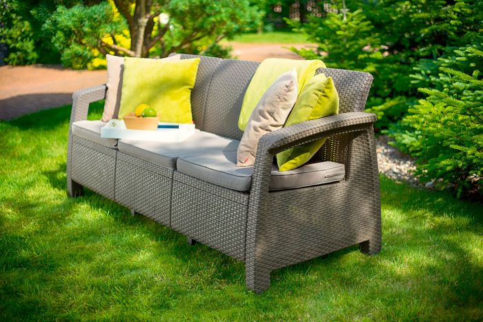 Диван трёхместный Corfu Love Seat Max, Капучино (1820×700×790мм)