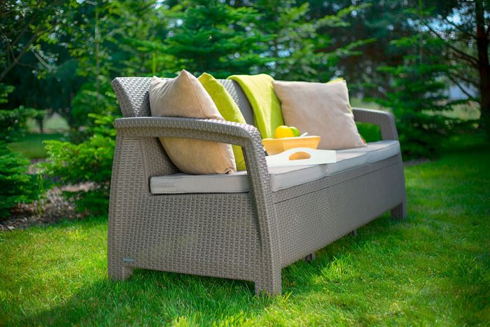 Диван трёхместный Corfu Love Seat Max, Капучино (1820×700×790мм)