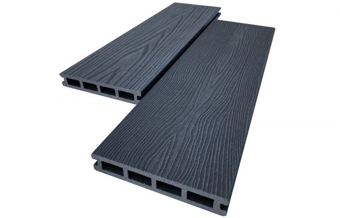 Террасная доска из ДПК AIWOOD 3D+3D (текстура дерева), Серый 22×140