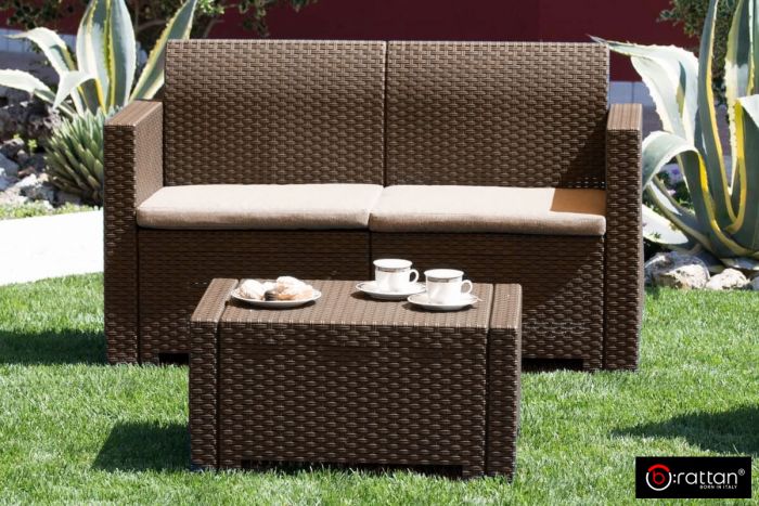 Двухместный диван Nebraska Sofa 2, Венге (1310×575×790мм)