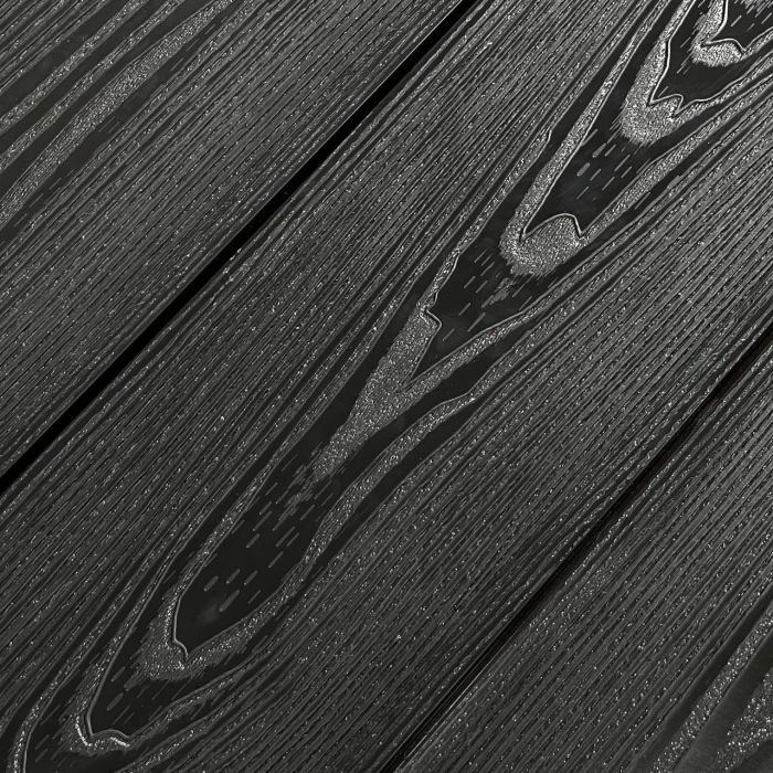 Террасная доска МПК FORTE MAX, полнотелая, 3D под дерево (22×160мм), Черный