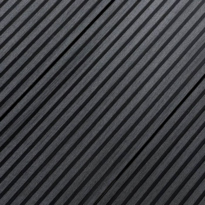 Террасная доска МПК FORTE, полу-массив, вельвет (22×160мм), Черный