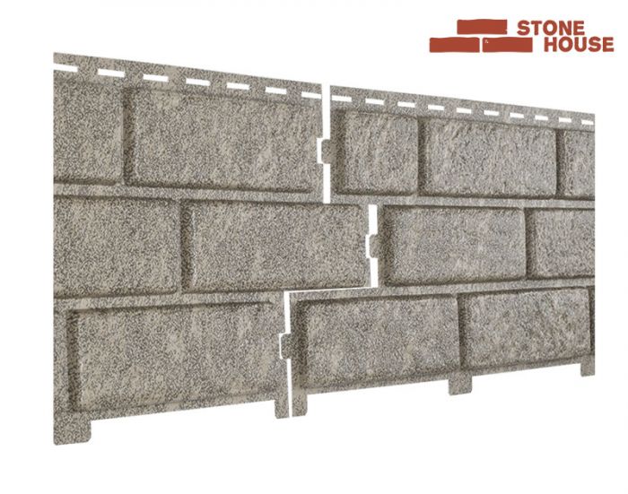 Фасадная панель Ю-Пласт, Stone-House, Кирпич, Бежевый
