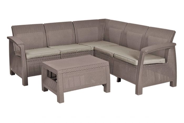 Угловой комплект Corfu Relax Set, KETER, Капучино