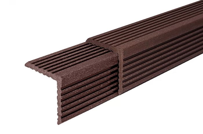 Уголовой профиль ДПК равнополочный (вельвет), Коричневый 57x57x4000