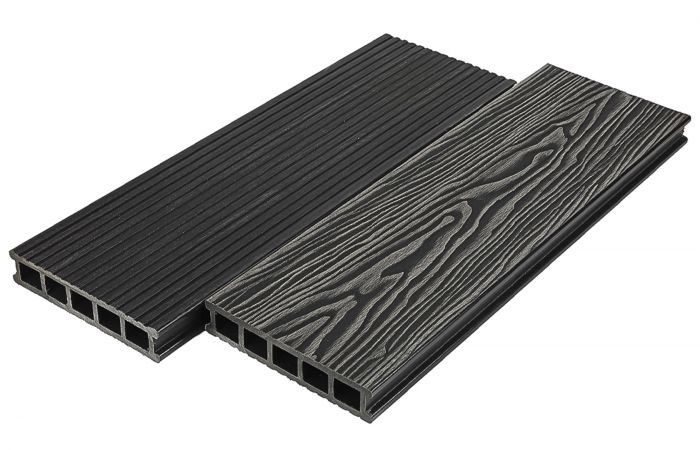 Террасная доска DECKART Magnum 3D (текстура дерева), Графит 32×165