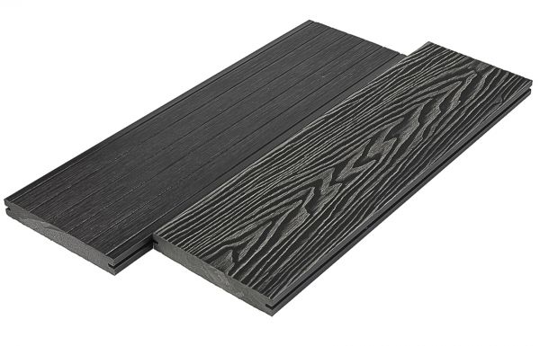 Террасная доска полнотелая DECKART Monolit 3D (текстура дерева), Графит 20×150