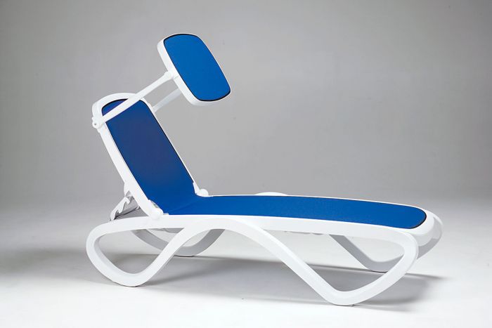 Шезлонг OMEGA, Бело-синий (1945×690×910мм)