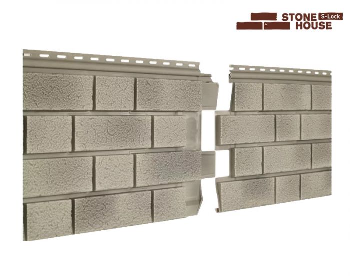 Фасадная панель Ю-Пласт, Stone-House S-Lock, Балтик, Цемент