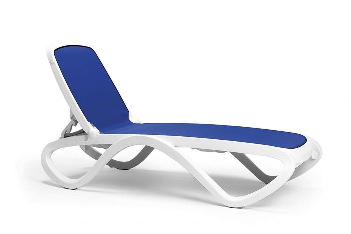 Шезлонг OMEGA, Бело-синий (1945×690×910мм)