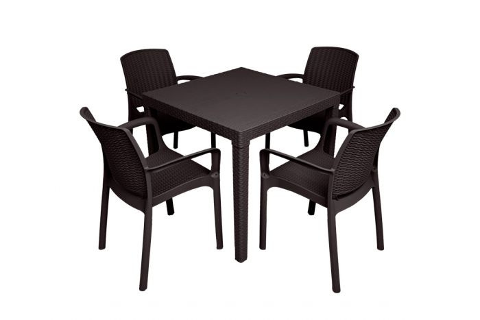 Обеденный стол на 4-ых FIJI Quatro Table, Венге (815×815×750мм)