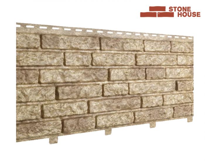 Фасадная панель Ю-Пласт, Stone-House, Кварцит, Светло-бежевый
