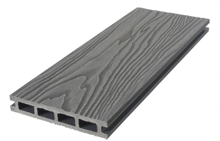 Террасная доска из ДПК TalverWood 3D (текстура дерева), Серый 25×150