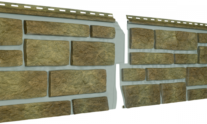 Фасадная панель Ю-Пласт, Stone-House S-Lock, Таганай, Вулканический кирпич